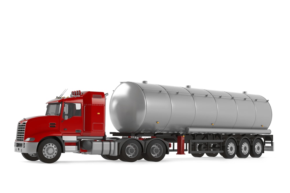 Red tanker truck