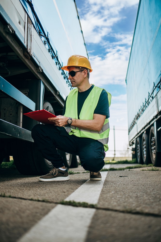 Inspecting trailer wheels