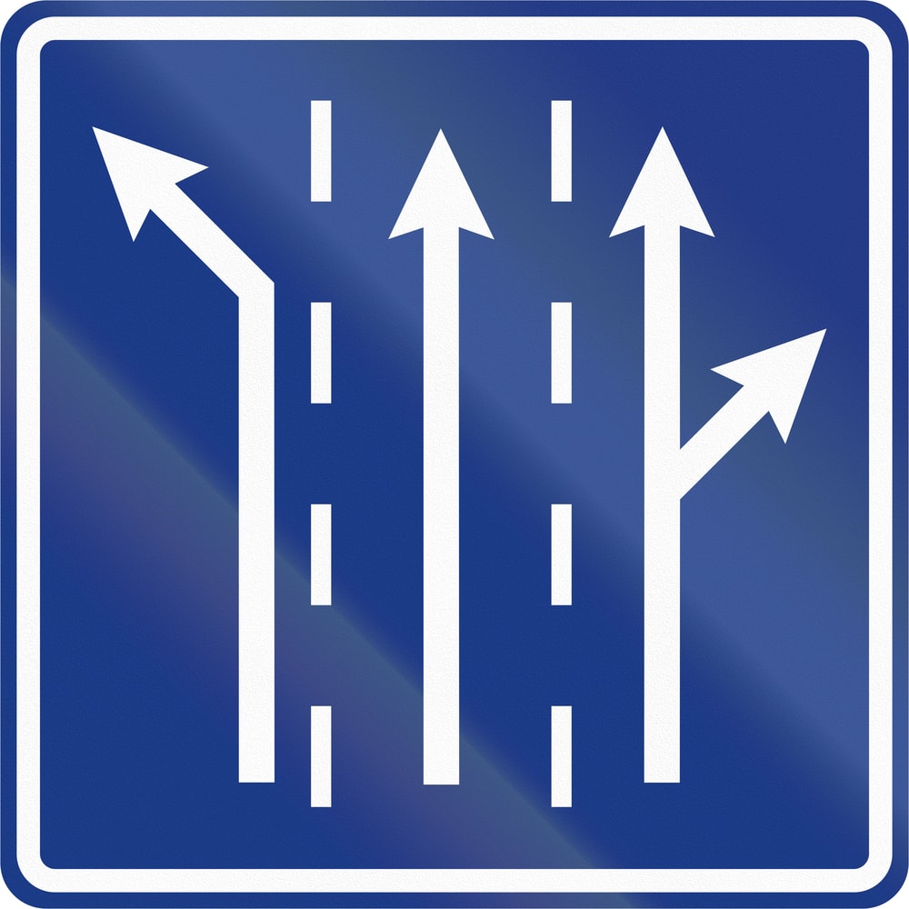 Road sign with arrows