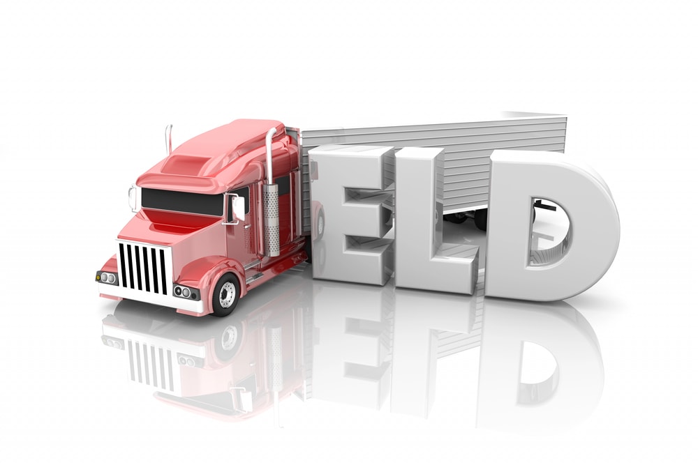 Semi truck with ELD sign