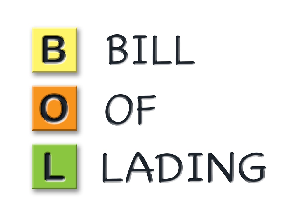 Text that says Bill of Lading