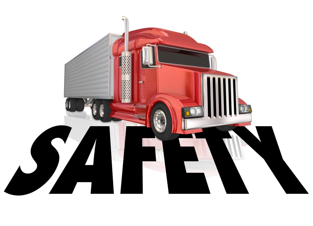 Semi truck with the word Safety