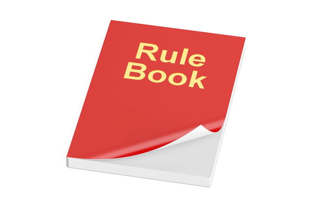 Image a book titled rule book