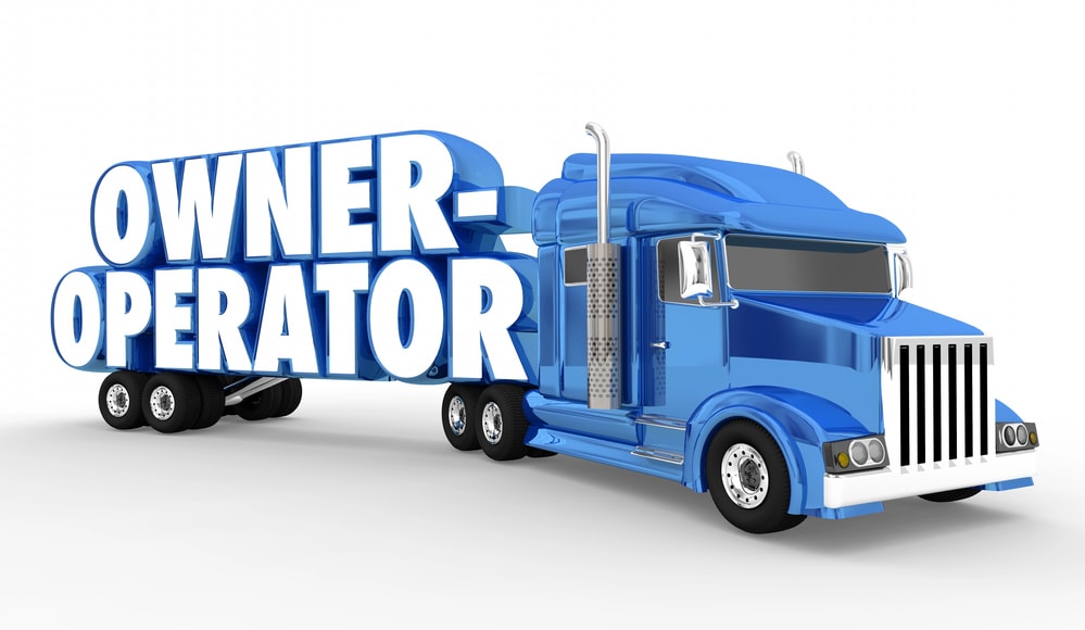 Tractor trailer that says Owner Operator