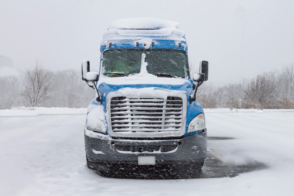 Truck in snow storm