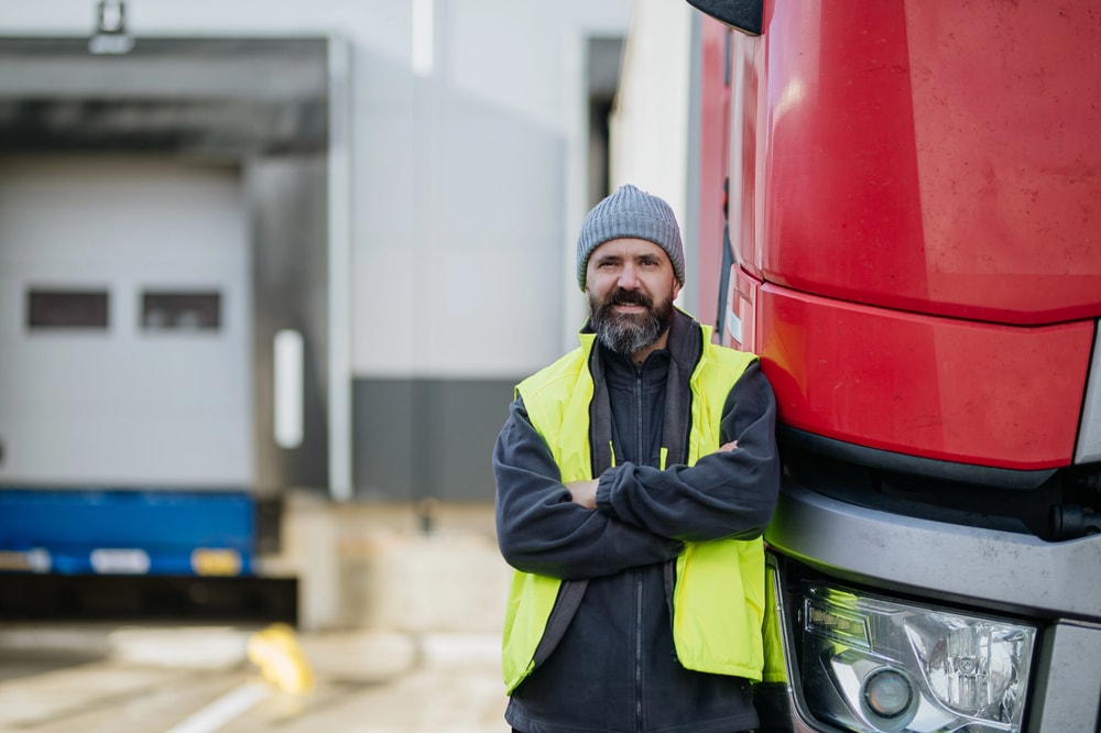 Happy truck driver