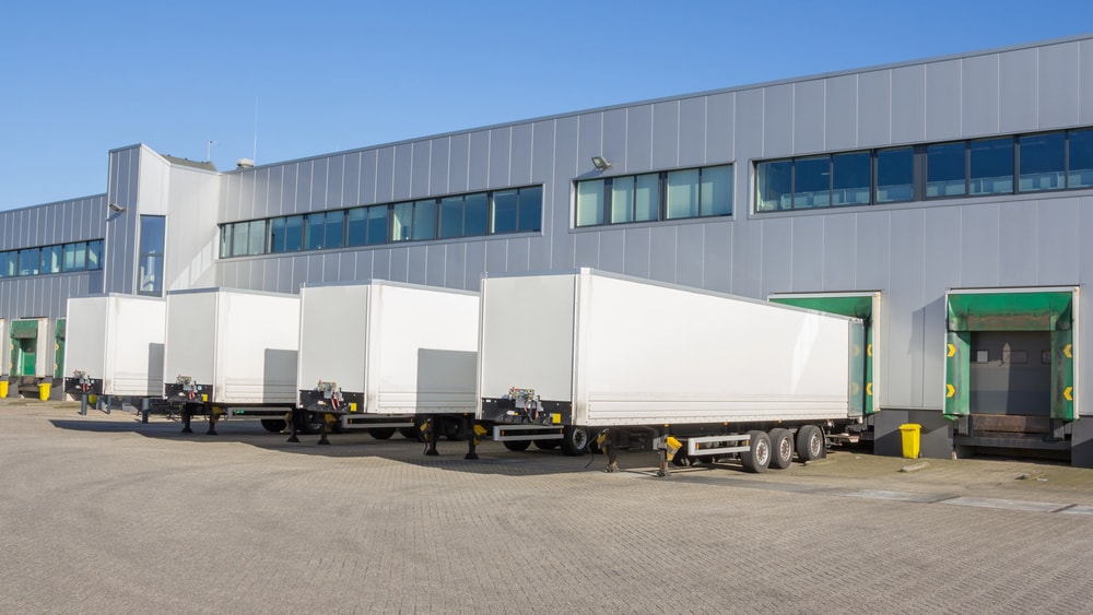 Trailers at warehouse