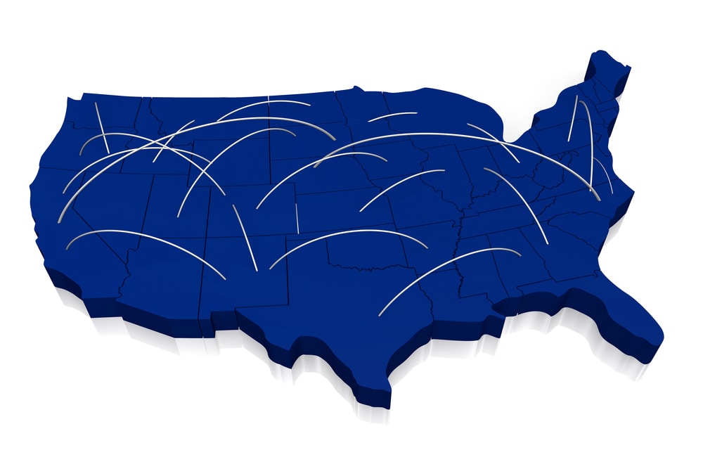 USA map connections