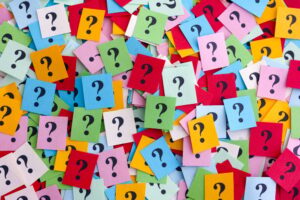 question marks on sticky notes