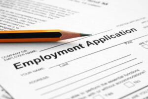 employment application with pencil