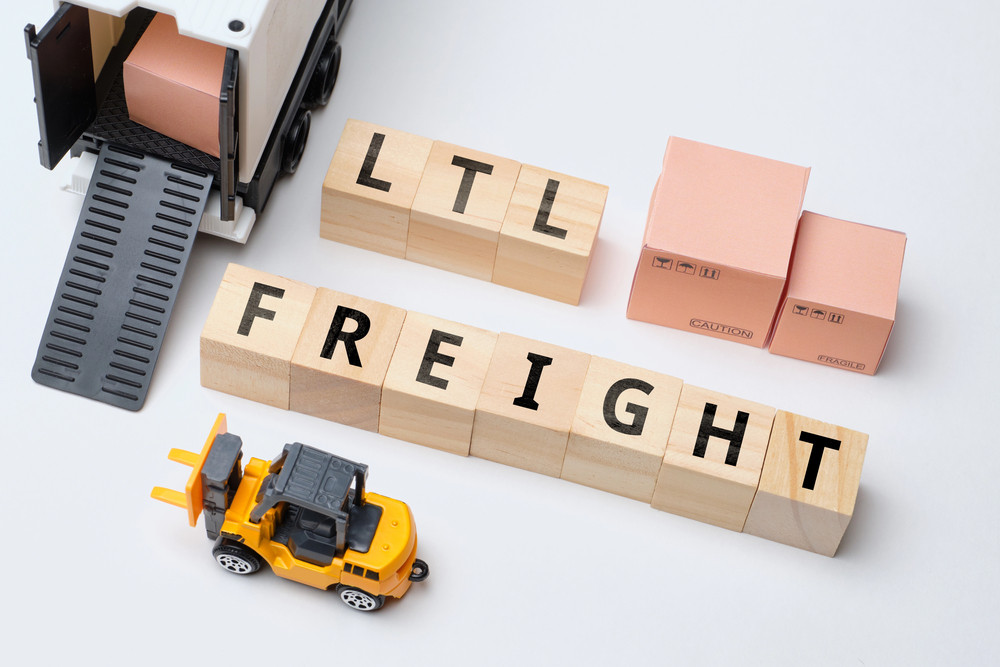LTL freight written in blocks
