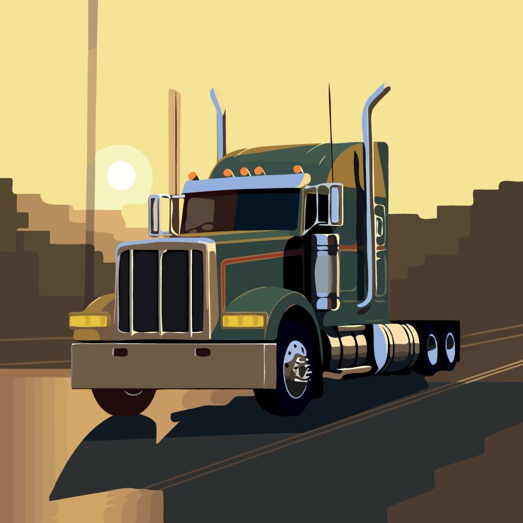 semi truck vector